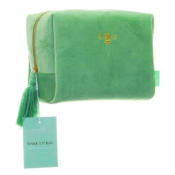 Summer Bee Boxy Make-Up Bag - Large -Jerseybeauty Sales DC0039GR Velvet Bee Boxy Make up Bag Large 2CMYK 300 DPI800x800px 11dd96daa3fc8c5e1119bc3ea0940038