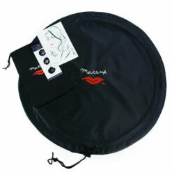 Donna May London Signature Lay-Flat Drawstring Makeup Bag - Black -Jerseybeauty Sales Donna May signature black 3 11dd96daa3fc8c5e1119bc3ea0940038