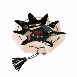 Donna May London Lay-Flat Faux Leather Drawstring Makeup Bag - Blush Pink -Jerseybeauty Sales Donna May vegan blush 5 11dd96daa3fc8c5e1119bc3ea0940038