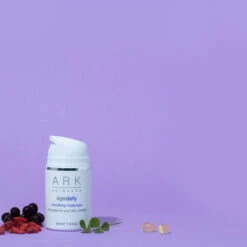 Jerseybeauty Sales -Jerseybeauty Sales S3 ARK Age Defy Moisturiser Ingredients Purple background PRES 11dd96daa3fc8c5e1119bc3ea0940038