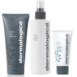 Dermalogica Active Clay Cleanser, Multi-Active Toner & Active Moist Moisturiser Pack